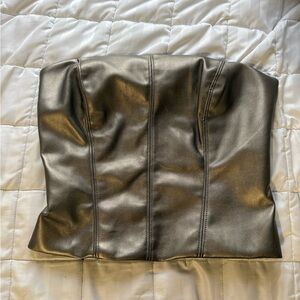 Kirious Metallic Faux Leather Top